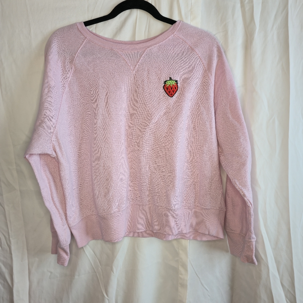 Abound Pink Textured Crew Neck Sweater
